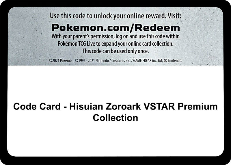 Image for Code Card - Hisuian Zoroark VSTAR Premium Collection - Pokemon