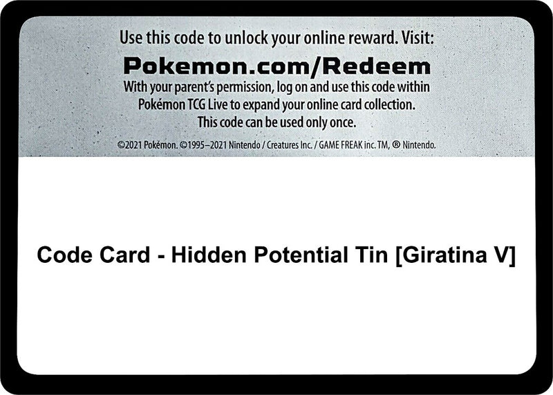 Image for Code Card - Hidden Potential Tin [Giratina V] (MCAP) - Pokemon