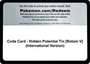 Image for Code Card - Hidden Potential Tin [Rotom V] (International Version) (MCAP) - Pokemon