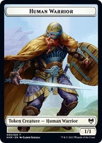 Jeton recto-verso Guerrier Humain // Berserker Zombie [Jetons Kaldheim]