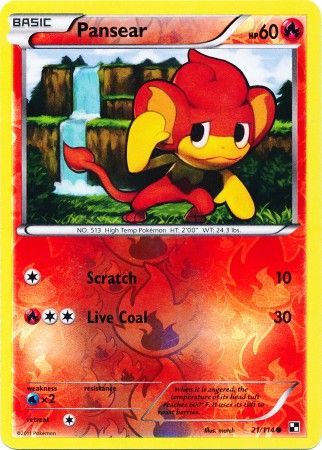 Pansear (21/114) (Holographique inversée Énergie) [Noir & Blanc: Set de base]