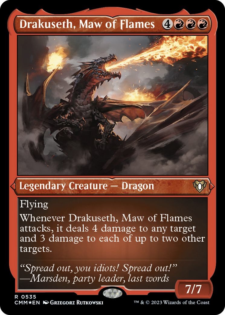 Drakuseth, Gueule de flammes (Gravure à l'acide) [Commander Masters]