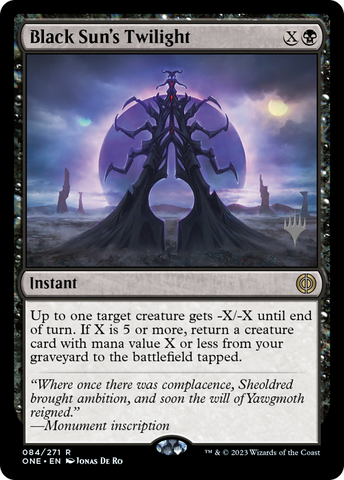 Ocaso del Sol Negro (Sobre promocional) [Phyrexia: Todos serán uno promos]