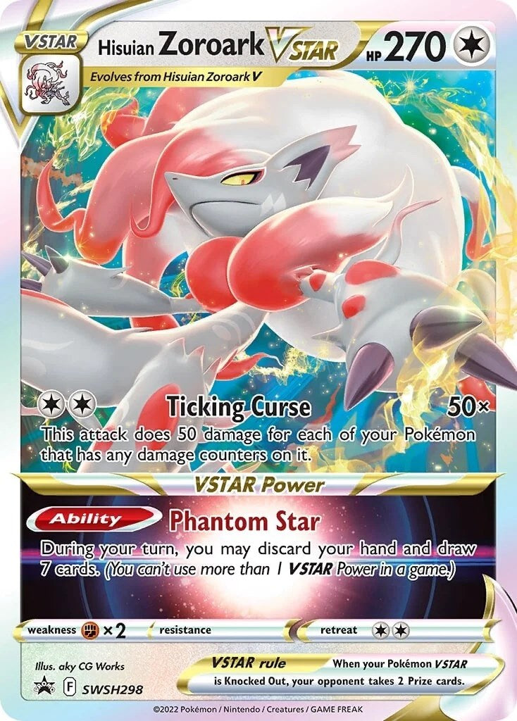 Zoroark de Hisui VSTAR (SWSH298) (Carta gigante) [Espada y Escudo: Promos de Estrellas Negras]