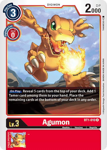 Agumon [BT1-010] [Sobres de Refuerzo de Lanzamiento Ver.1.0]