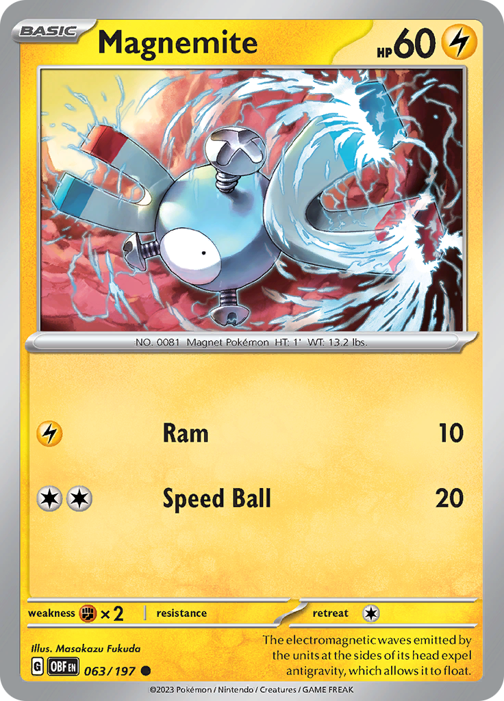 Magnemite (063/197) [Escarlata y Púrpura: Llamas Obsidianas]