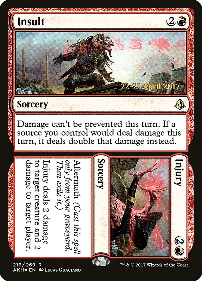 Outrage // Blessure [Cartes promo d'avant-première Amonkhet]