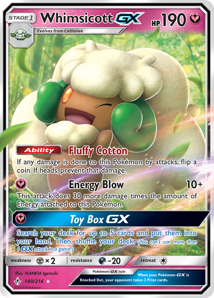 Whimsicott GX (140/214) [Sol y Luna: Lazos Indestructibles]