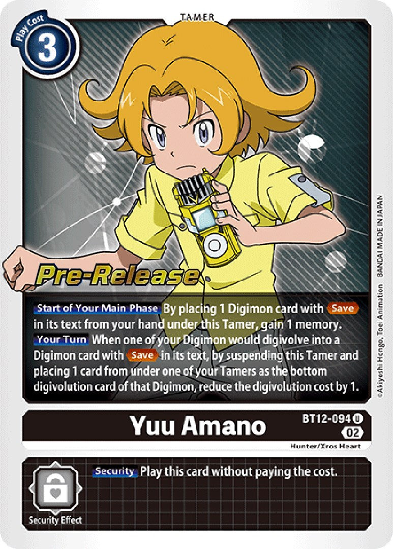 Yuu Amano [BT12-094] [Cartas de prelanzamiento de Across Time]