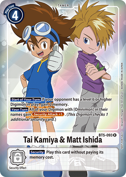 Tai Kamiya y Matt Ishida [BT5-093] (Promo de Caja) [Promos de Batalla de Omni]