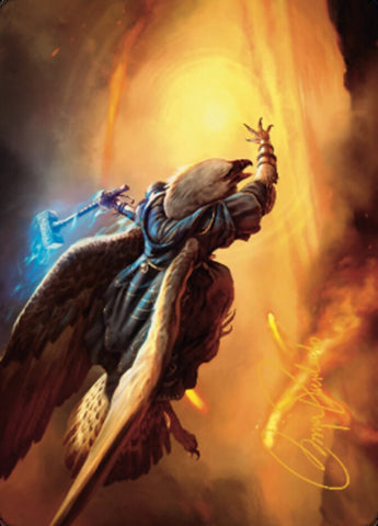 Carta de arte místico alacombate (firma estampada en oro) [Serie de arte Dominaria unida]