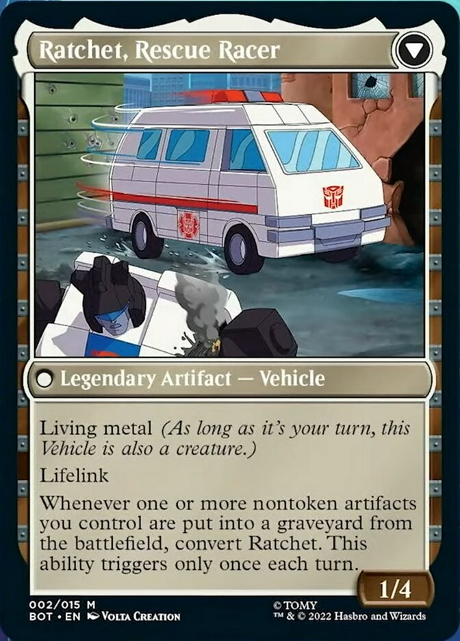 Ratchet, médecin de terrain // Ratchet, coureur secouriste [Transformers]