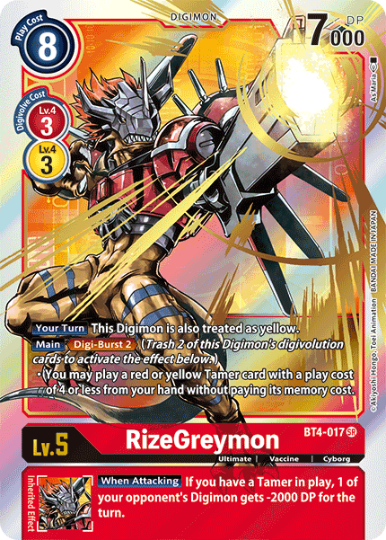 RizeGreymon [BT4-017] (Arte Alternativo) [Great Legend]