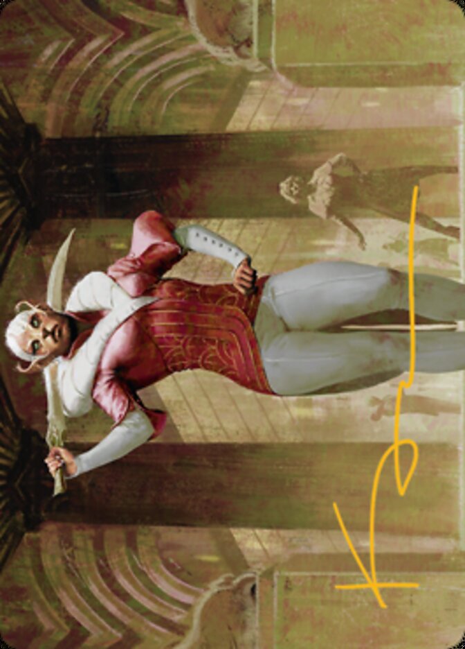Carte artistique de la Servante de Mage (signature estampillée or) [Série d'illustrations Les rues de la Nouvelle Capenna]