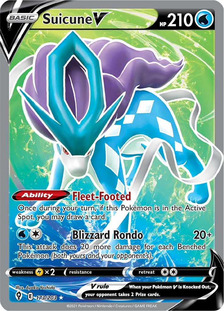 Suicune V (173/203) [Épée et Bouclier : Ciel Évolutif]