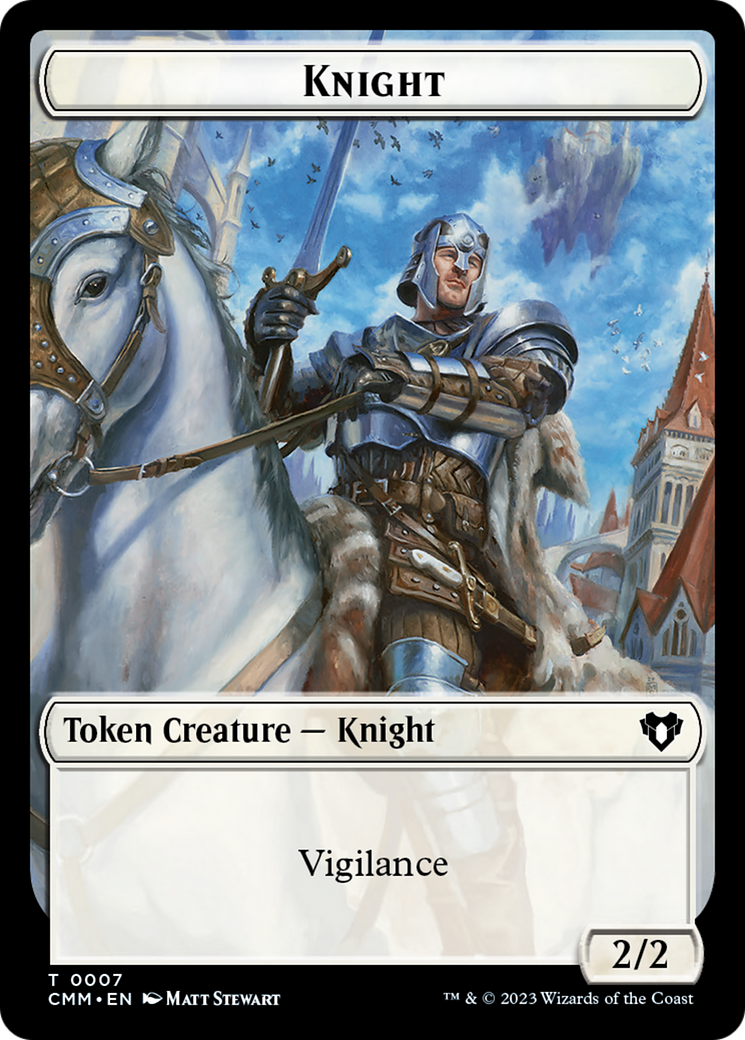 Jeton double face Eldrazi // Chevalier [Jetons Commander Masters]