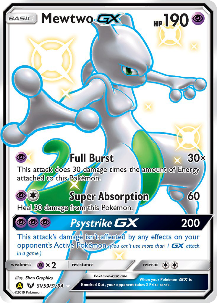 Mewtwo GX (SV59/SV94) [Soleil et Lune : Destinées Occultes - Coffre des Cartes Brillantes]