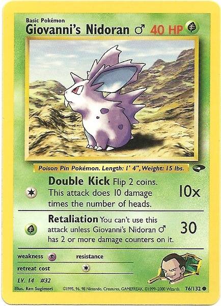 Nidoran de Giovanni (76/132) (Mâle) [Défi des Gyms Unlimited]