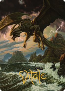 Carte artistique Dragon de bronze ancestral (03) (Signature estampée à chaud) [Commander Legends: Battle for Baldur's Gate Art Series]