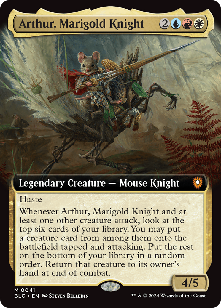 Arthur, chevalier souci (Extended Art) [Bloomburrow Commander]