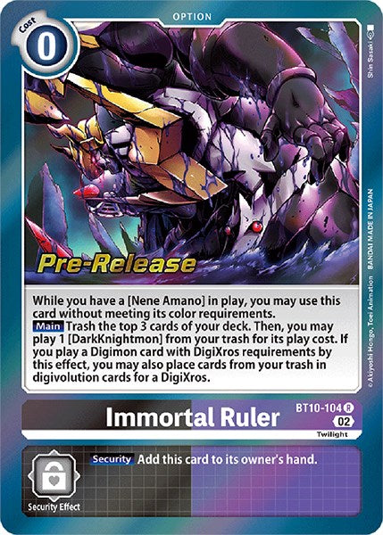 Gobernante Inmortal [BT10-104] [Cartas de Pre-lanzamiento de Xros Encounter]