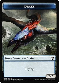 Drake // Humain Jeton recto-verso [Commander 2019 Tokens]