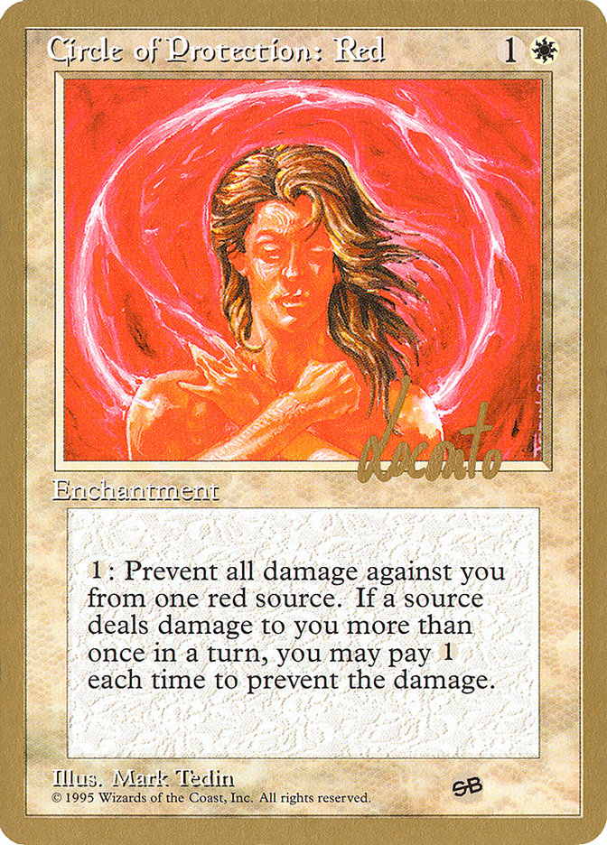 Cercle de protection : rouge (Michael Loconto) (SB) (4ED) [Pro Tour Collector Set]
