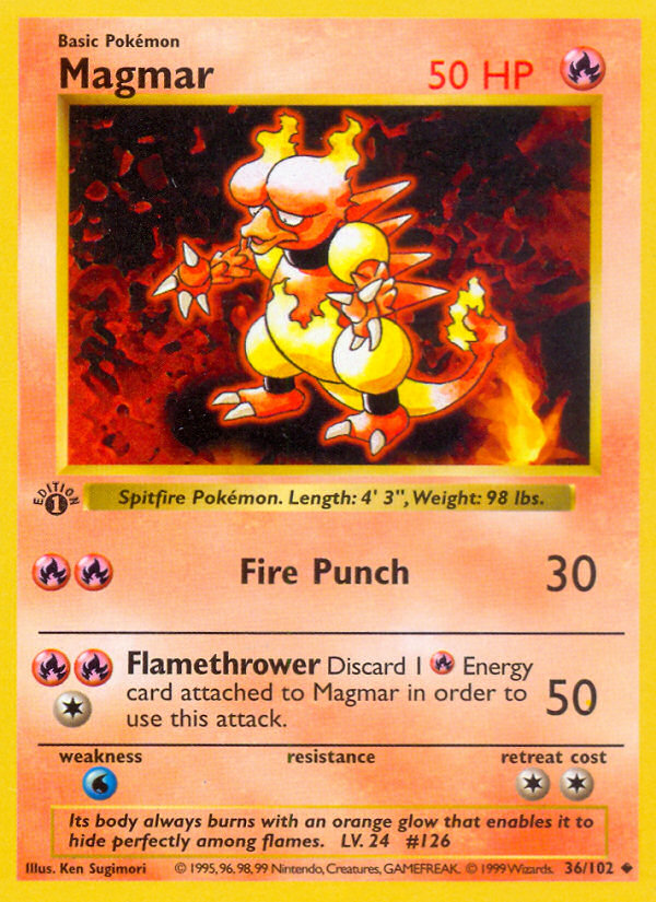 Magmar (36/102) (Sans Ombre) [Set de Base 1ère Édition]