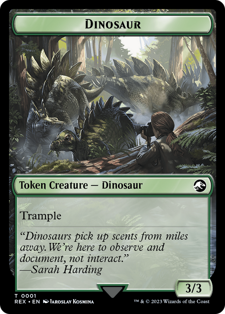 Trésor (0018) // Dinosaure (0001) Jetons recto-verso [Les Cavernes Oubliées d'Ixalan Jetons]
