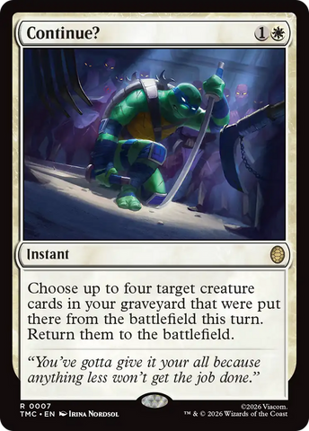 ¿Continuar? [Tortugas Ninja Comandante]