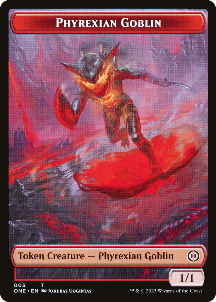 Gobelin Phyrexian // La Sentinelle creuse jeton recto-verso [Phyrexia: All Will Be One Tokens]