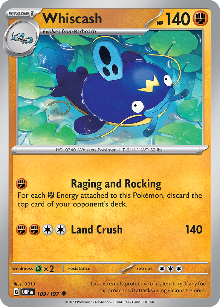 Whiscash (109/197) [Escarlata y Púrpura: Llamas Obsidianas]