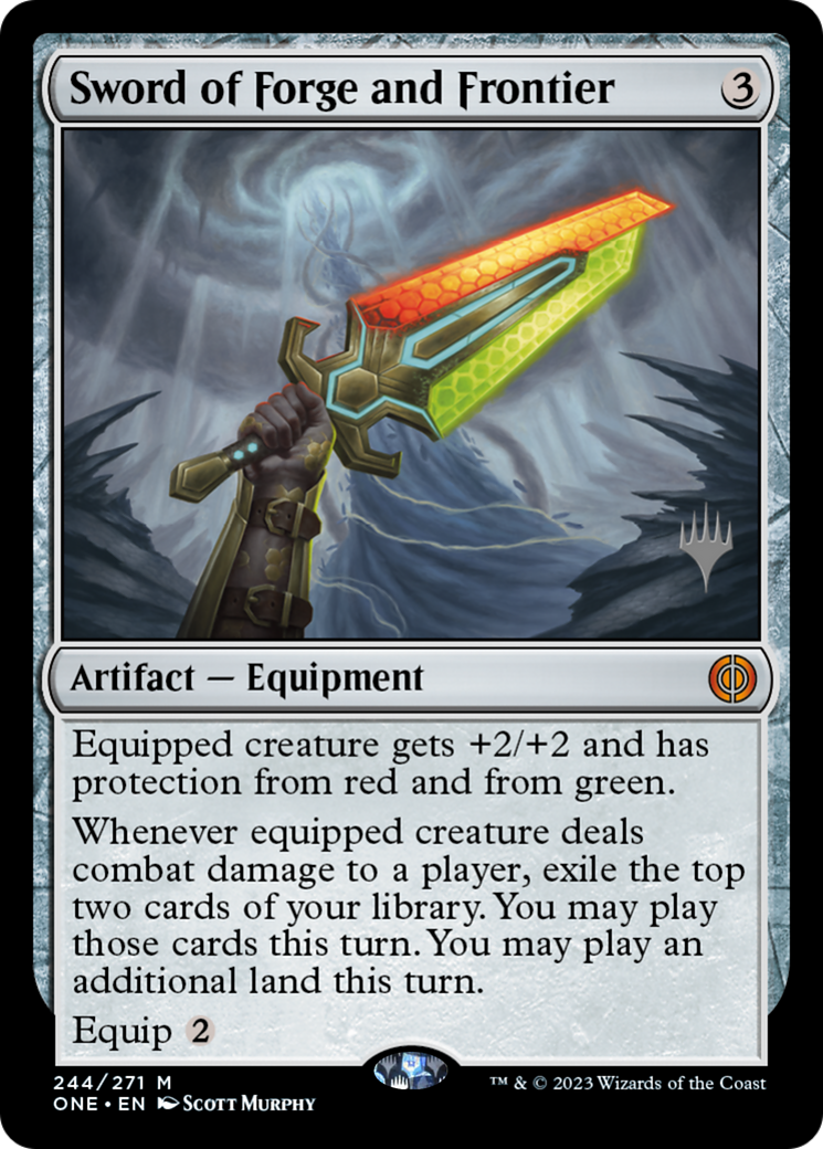 Épée de Fonderie et de Frontière (Pack promo) [Phyrexia : Tous seront un – Promos]