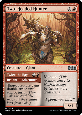 Chasseur bicéphale // Double Rage [Les friches d'Eldraine]