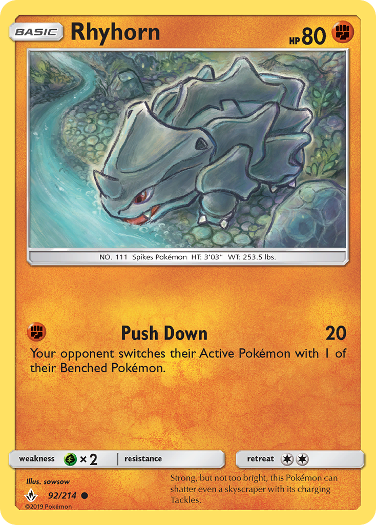 Rhyhorn (92/214) [Sol y Luna-Vínculos Indestructibles]