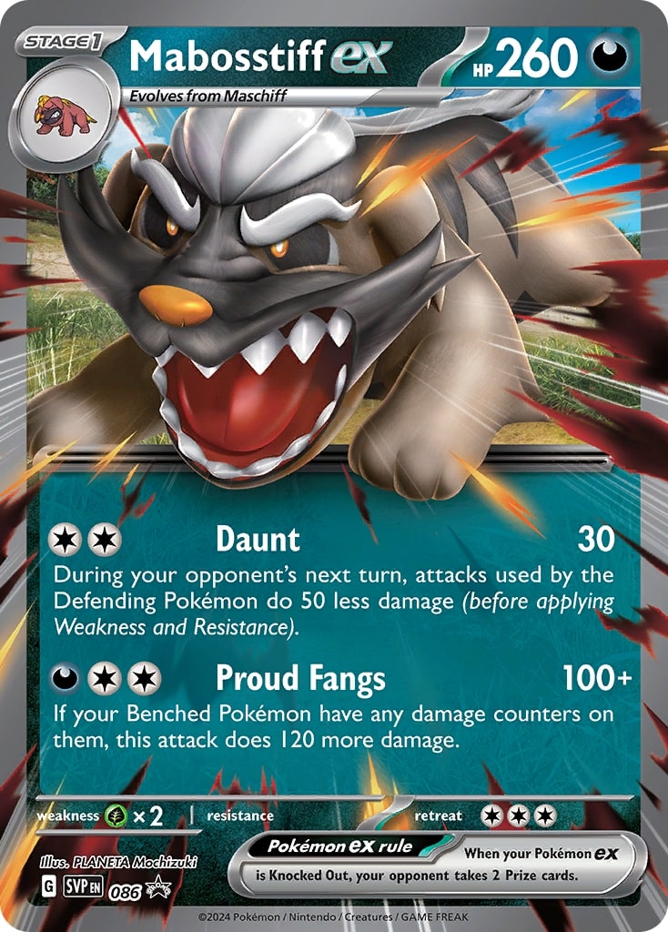 Mabosstiff ex (086) [Escarlata y Púrpura: Promociones Black Star]