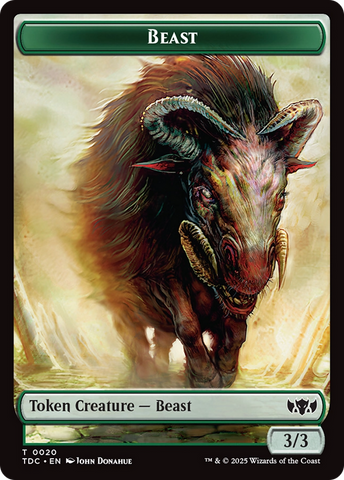 Bestia // Tesoro Ficha de doble cara [Tarkir: Dragonstorm Commander Tokens]