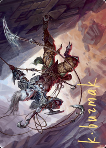 Akiri, intrépida exploradora Art Card (Firma estampada en dorado) [Serie de arte de Zendikar Rising]