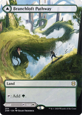 Sendero de la arboleda ventosa // Sendero del risco ventoso (arte alternativo sin bordes) [Zendikar Rising]