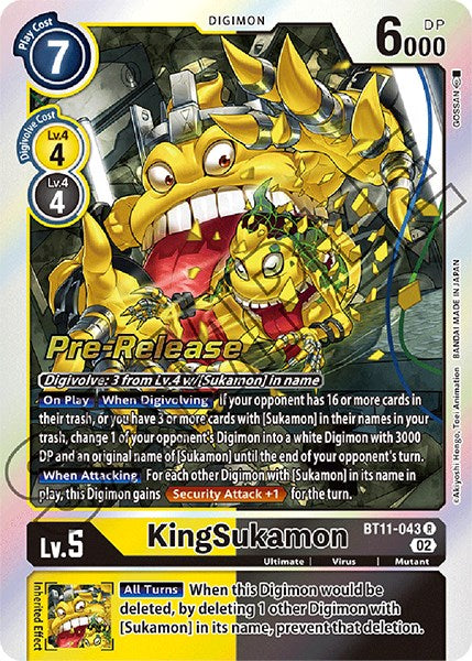 KingSukamon [BT11-043] [Promociones previas al lanzamiento de Dimensional Phase]