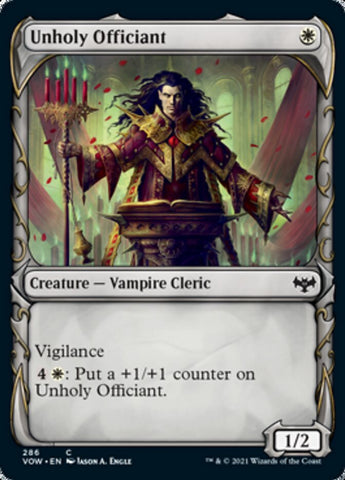 Oficiante impío (marco de exhibición con colmillos) [Innistrad: Voto Carmesí]