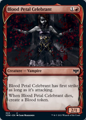 Celebrante de Pétalos Sangrientos (Marco de colmillos de exhibición) [Innistrad: Voto Carmesí]