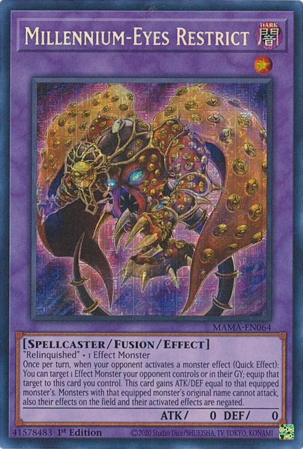 Œil du Millénium Limité [MAMA-FR064] Secret Rare du Pharaon