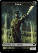 Guerrero Salamandra // Zombi Ficha de doble cara [Asesinatos en la Mansión Karlov Commander Tokens]