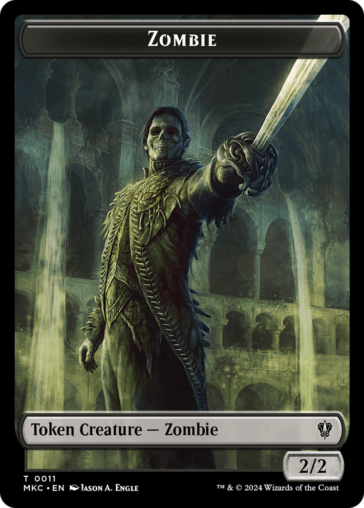 Guerrero Salamandra // Zombi Ficha de doble cara [Asesinatos en la Mansión Karlov Commander Tokens]