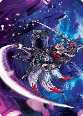 Carte illustrée Kitsune Lame-Blizzard [Série d'illustrations Kamigawa : la Dynastie néon]