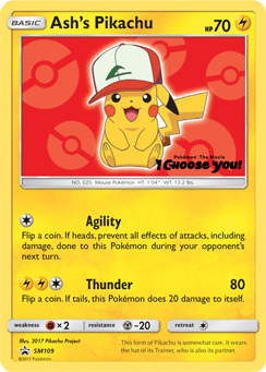 El Pikachu de Ash (SM109) [Sol y Luna: Baraja de Estrellas Negras]