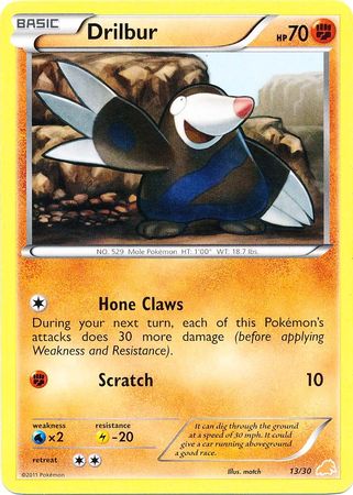 Drilbur (13/30) [Negro y Blanco: Kit de Entrenador - Excadrill]