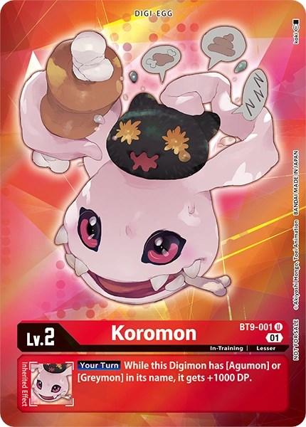 Koromon [BT9-001] (Arte Alternativo - Box Topper) [X Record]
