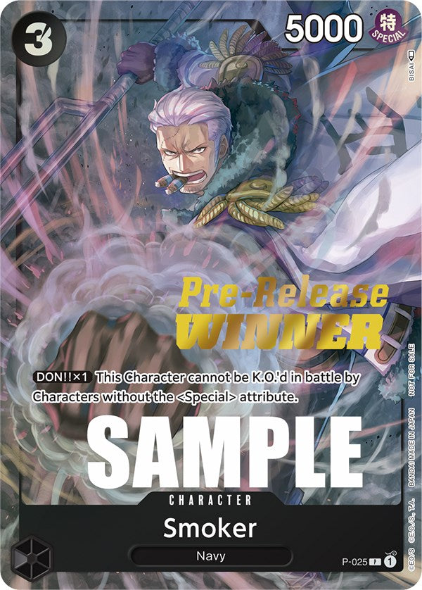 Smoker (Prerelease) [Ganador] [Cartas promocionales de One Piece]